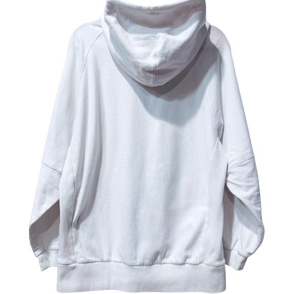 Free People FP Movement White 100% Cotton Oversized Mixed Textile Hoodie Medium - Picture 2 of 4